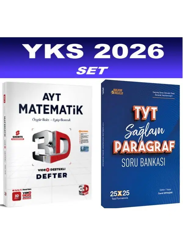 2026 3D AYT Matematik Video Ders Defteri VDD Paragraf Deneme Hediyeli