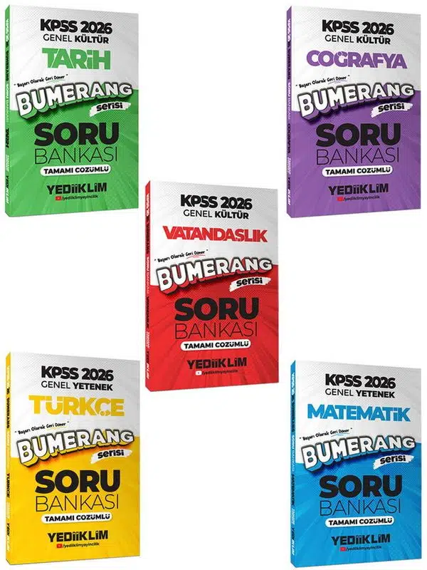 2026 Kpss Genel Y. Genel Kültür Bumerang Tamamı Çözümlü Soru Seti 5 Kitap Paragraf 2 Deneme Hediye