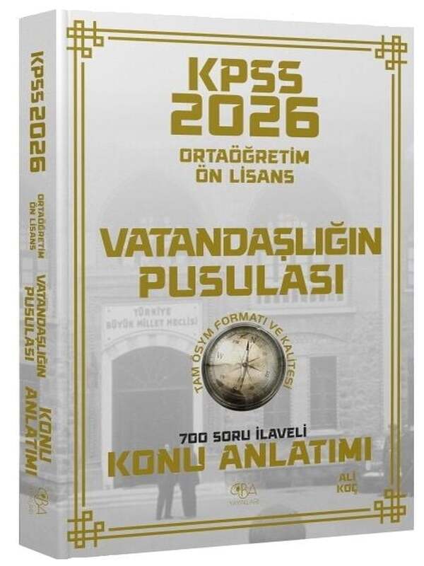 2026 KPSS Lise Ortaöğretim Ön Lisans Vatandaşlık Vatandaşlığın Pusulası Konu Anlatımı - Ali Koç CBA Yayınları