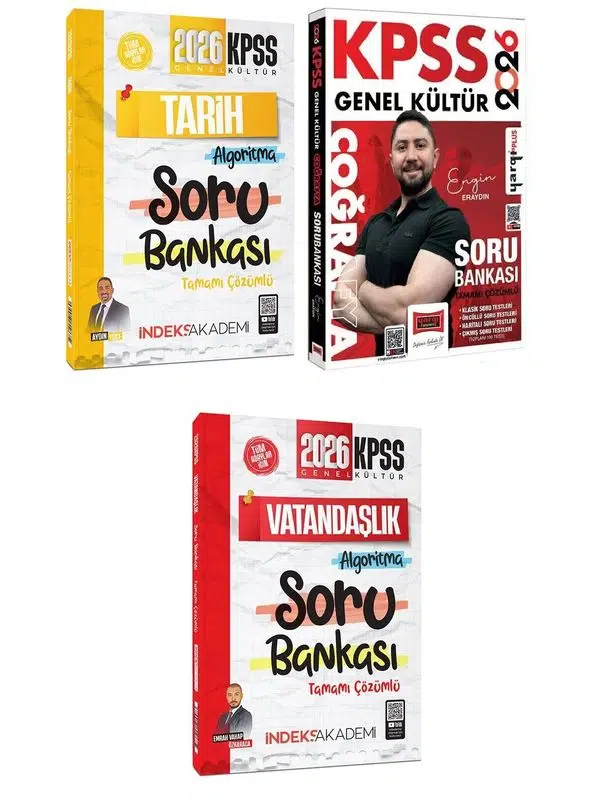 2026 KPSS Tarih + Coğrafya + Vatandaşlık Soru Bankası 3 lü Set İndeks+Yargı Paragraf Hediye