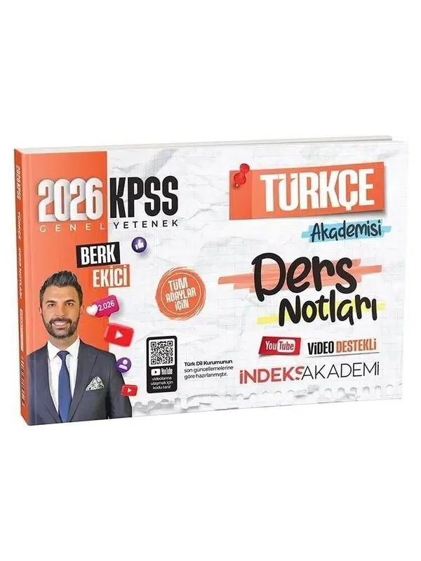 2026 KPSS Türkçe Akademisi Video Ders Notları - Berk Ekici İndeks Akademi Yayıncılık
