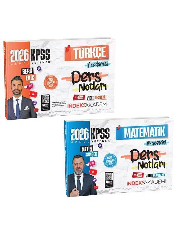 2026 KPSS Türkçe + Matematik Akademisi Video Ders Notları 2 li Set İndeks Akademi Paragraf Hediyeli