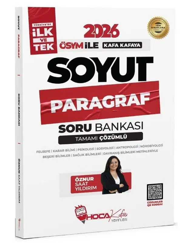 2026 KPSS TYT ALES DGS Soyut Paragraf Soru Bankası Çözümlü - Öznur Saat Yıldırım Hoca Kafası Yayınları