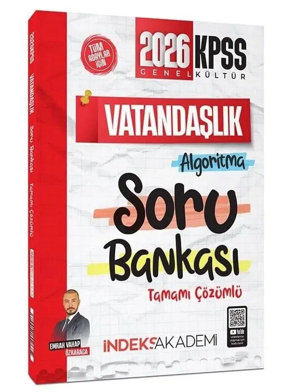 2026 KPSS Vatandaşlık Algoritma Soru Bankası Çözümlü - Emrah Vahap Özkaraca İndeks Akademi Yayıncılık
