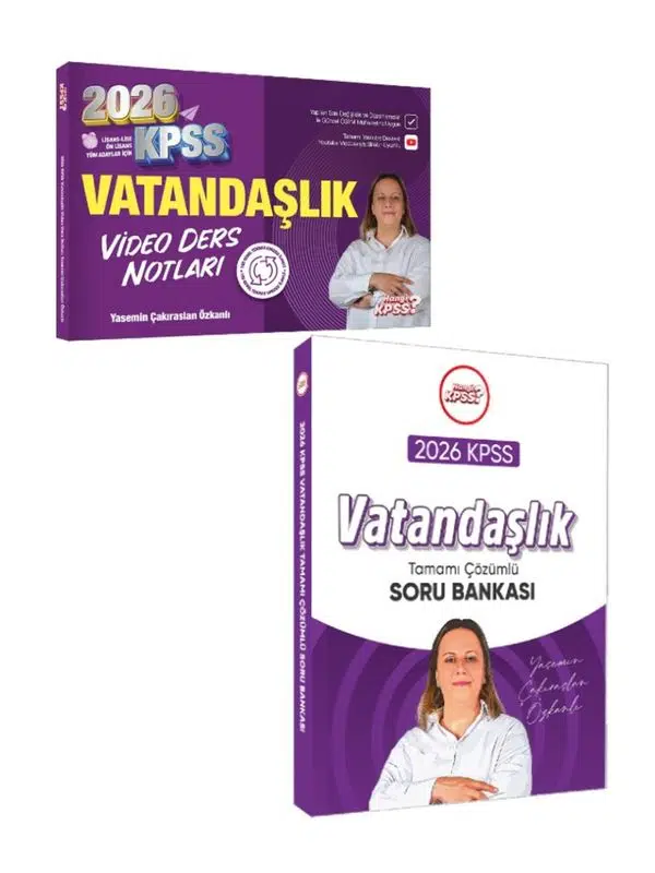 2026 KPSS Vatandaşlık Ders Notu ve Soru Bankası 2li Set Yasemin Özkanlı