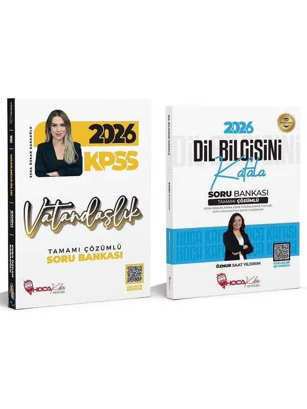2026 KPSS Vatandaşlık + Dil Bilgisi Soru Bankası 2 li Set - Esra Özkan Öznur Saat Hoca Kafası