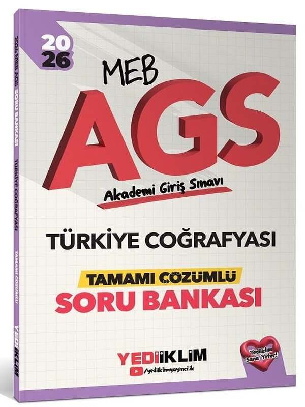2026 MEB-AGS Türkiye Coğrafyası Soru Bankası Çözümlü Yediiklim Yayınları