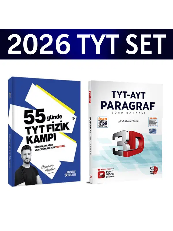 2026 TYT 55 Günde Fizik Kampı Özcan Aykın+ TYT AYT Paragraf Soru Bankası 3D Yayınları