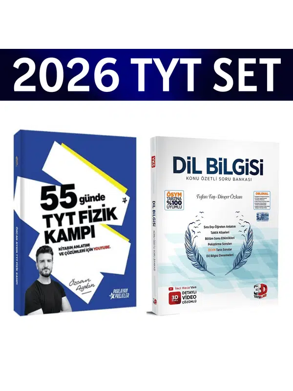 2026 TYT 55 Günde Fizik Kampı Özcan Aykın+ TYT Dil Bilgisi Konu Özetli Soru Bankası 3D Yayınları