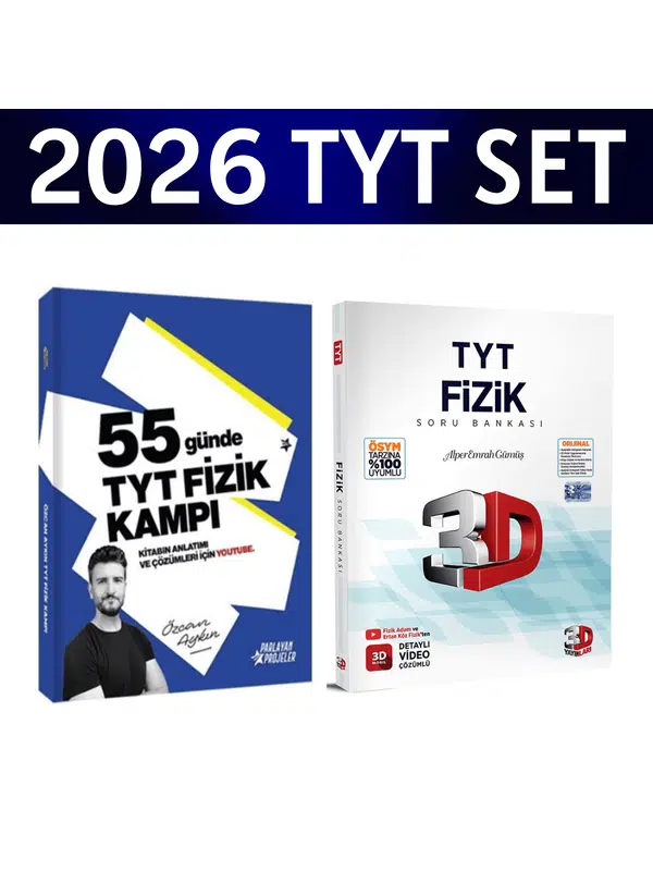 2026 TYT 55 Günde Fizik Kampı Özcan Aykın+ TYT Fizik Soru Bankası 3D Yayınları