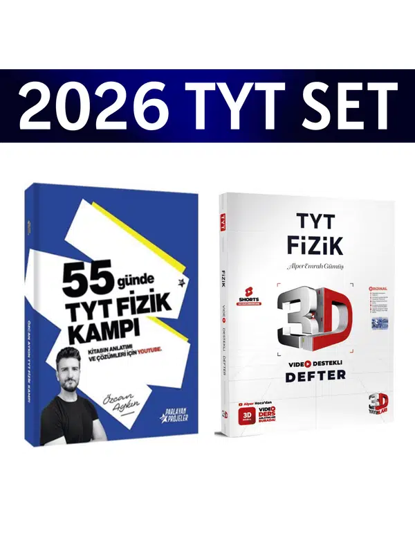 2026 TYT 55 Günde Fizik Kampı Özcan Aykın+ TYT Fizik Video Destek Defteri 3D Yayınları