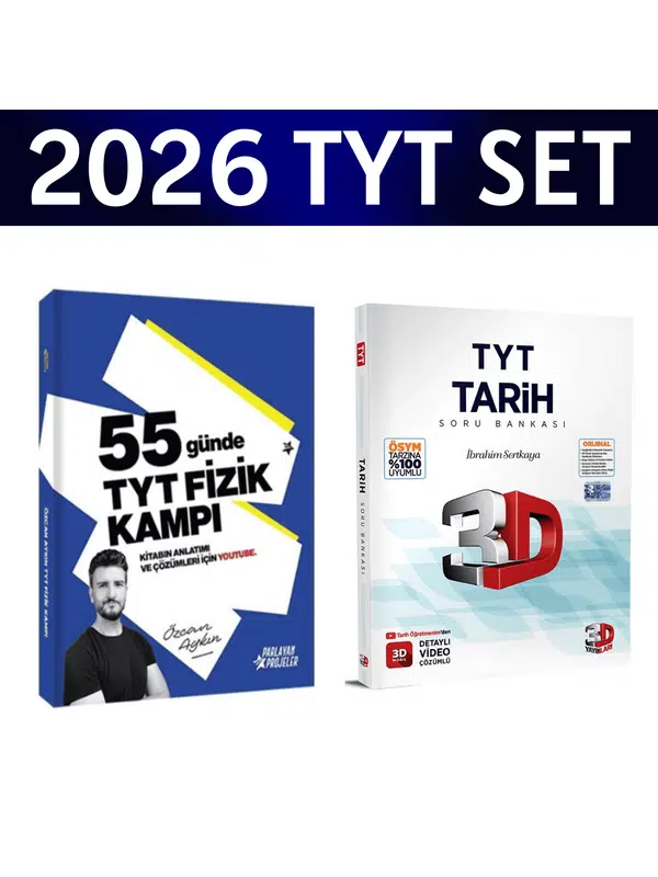 2026 TYT 55 Günde Fizik Kampı Özcan Aykın+ TYT Tarih Soru Bankası 3D Yayınları