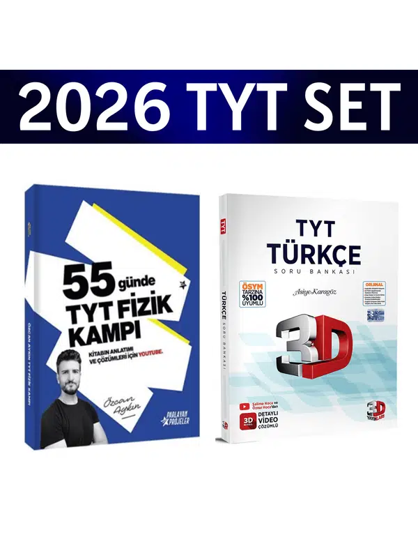 2026 TYT 55 Günde Fizik Kampı Özcan Aykın+ TYT Türkçe Soru Bankası 3D Yayınları