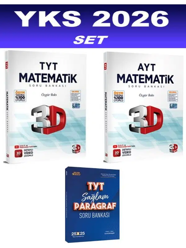 2026 TYT AYT Matematik Soru Bankası Seti 3D Yayınları Paragraf Soru Hediye