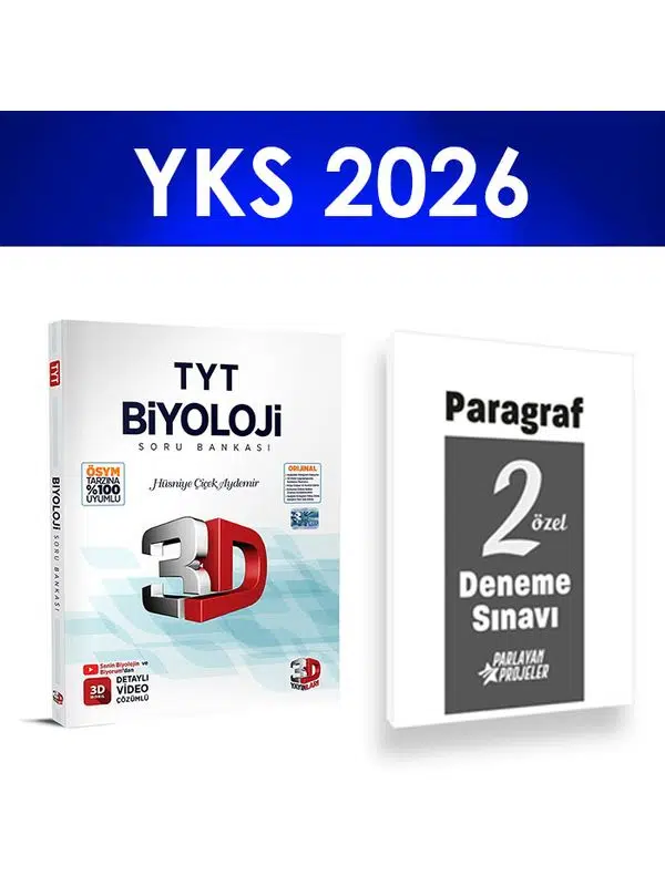 2026 TYT Biyoloji Soru Bankası 3D Yayınları Paragraf Deneme Hediye