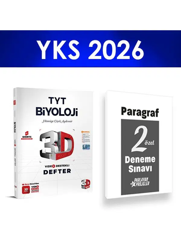 2026 TYT Biyoloji Video Ders Defteri 3D Yayınları Paragraf Deneme Hediye