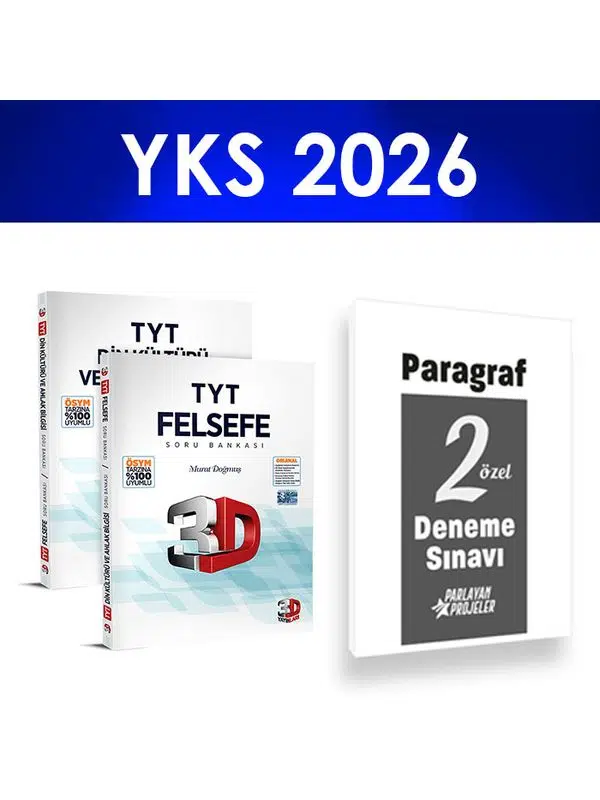 2026 TYT Felsefe Din Kültürü Soru Bankası 3D Yayınları Paragraf Deneme Hediye
