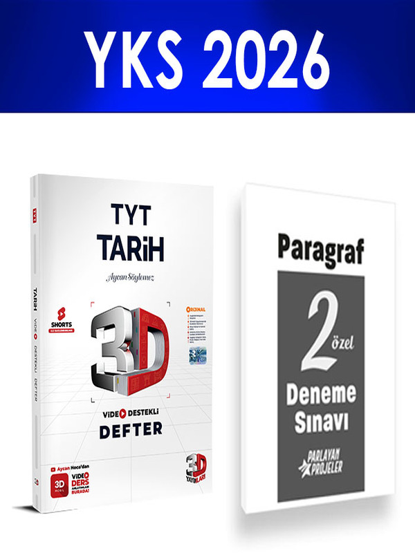 2026 TYT Tarih Video Ders Defteri 3D Yayınları Paragraf Deneme Hediye