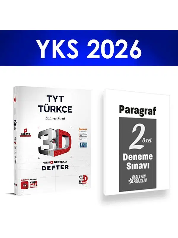 2026 TYT Türkçe Video Ders Defteri 3D Yayınları Paragraf Deneme Hediye