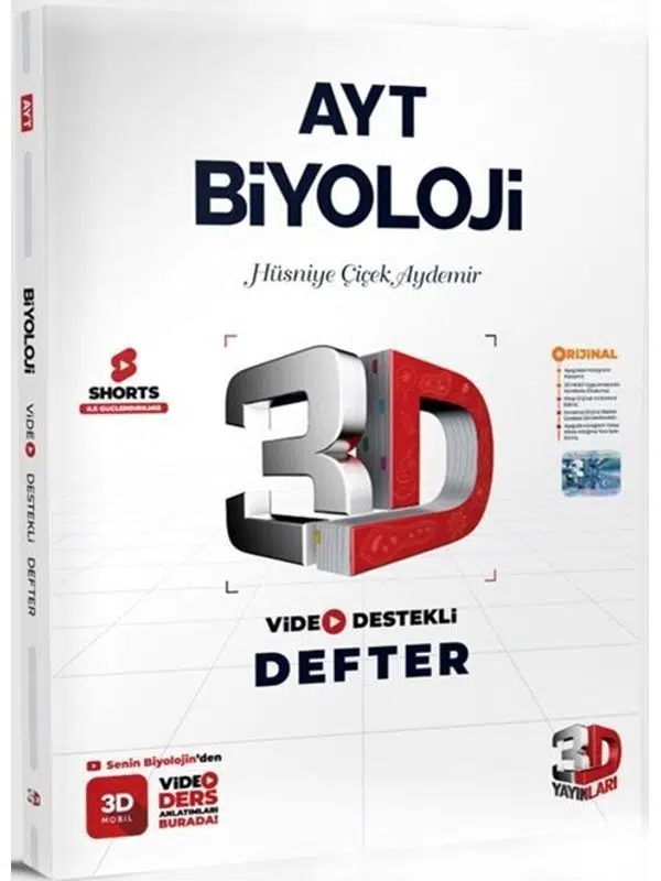 3D Yayınları AYT Biyoloji Video Destekli Defter 2026