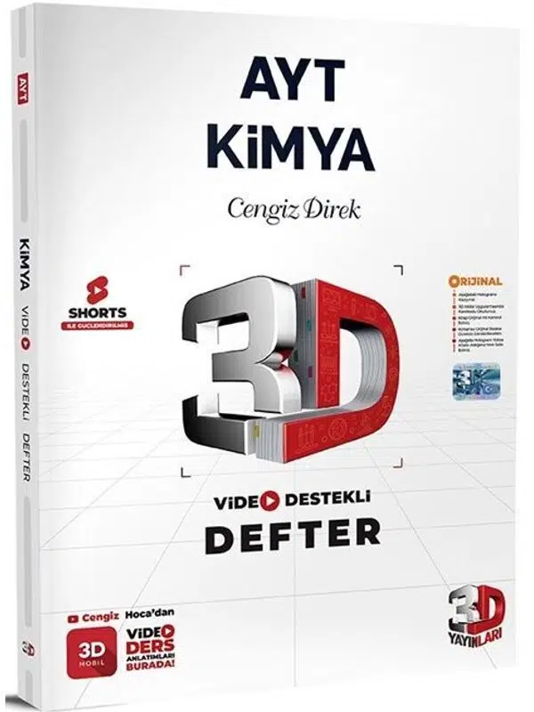 3D Yayınları AYT Kimya Video Destekli Defter 2026