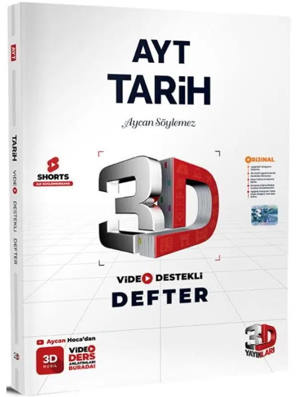 3D Yayınları AYT Tarih Video Destekli Defter
