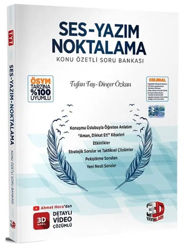 3D Yayınları Ses Yazım Noktalama Konu Özetli Soru Bankası