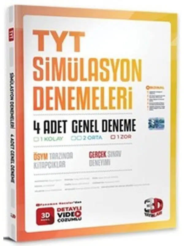 3D Yayınları TYT 4 lü Simülasyon Genel Deneme