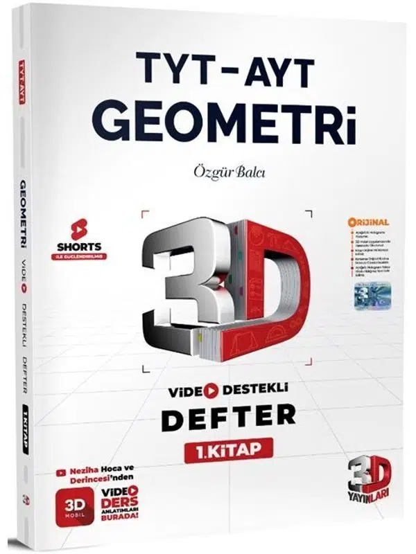3D Yayınları TYT AYT Geometri Video Destekli Defter 1.Kitap
