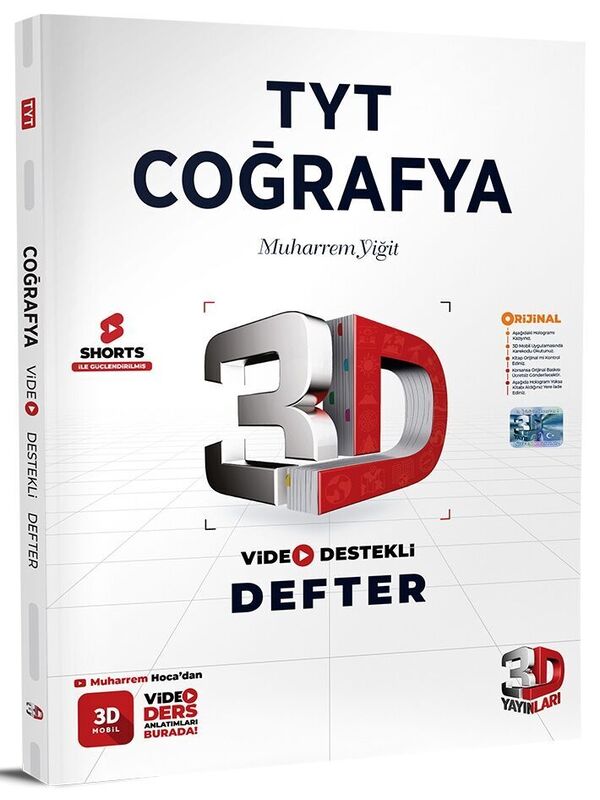 3D Yayınları TYT Coğrafya Video Destekli Defter 2026