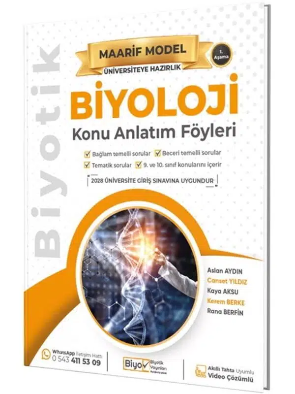 Biyotik Yayınları Üniversiteye Hazırlık Biyoloji Maarif Model Konu Anlatım Föyleri