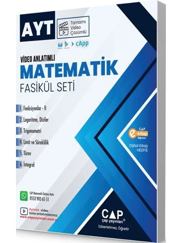 Çap AYT Matematik Fasikül Seti Tamamı Video Çözümlü