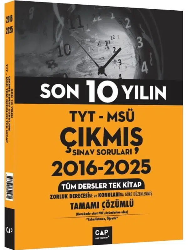 Çap Yayınları TYT MSÜ Son 10 Yılın Çıkmış Soruları 2016 2025