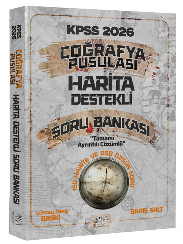 CBA Yayınları 2026 KPSS Coğrafya Pusulası Harita Destekli Soru Bankası Çözümlü - Barış Salt