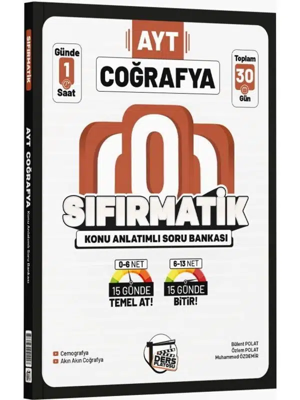 Ders Platosu AYT Coğrafya Sıfırmatik Konu Anlatımlı Soru Bankası