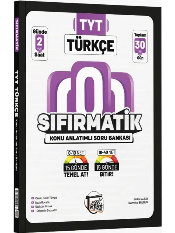 Ders Platosu TYT Türkçe Sıfırmatik Konu Anlatımlı Soru Bankası