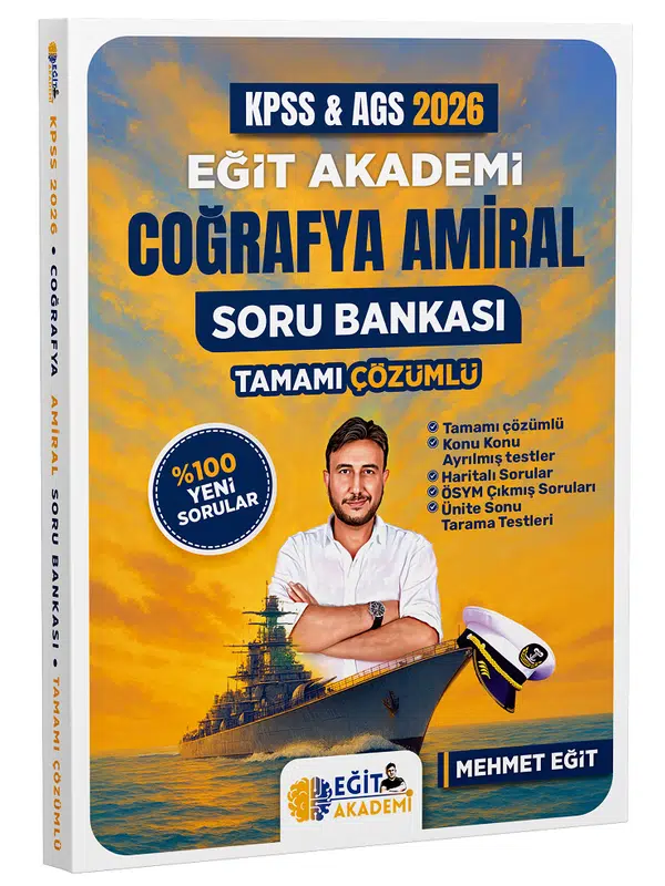 Eğit Akademi 2026 KPSS MEB-AGS Coğrafya Amiral Soru Bankası Çözümlü - Mehmet Eğit
