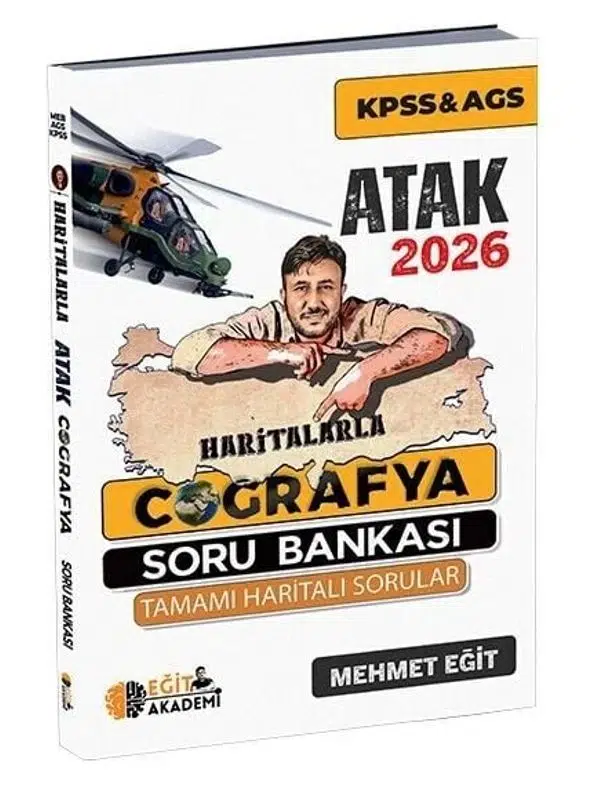Eğit Akademi 2026 KPSS MEB-AGS Haritalarla Atak Coğrafya Soru Bankası
