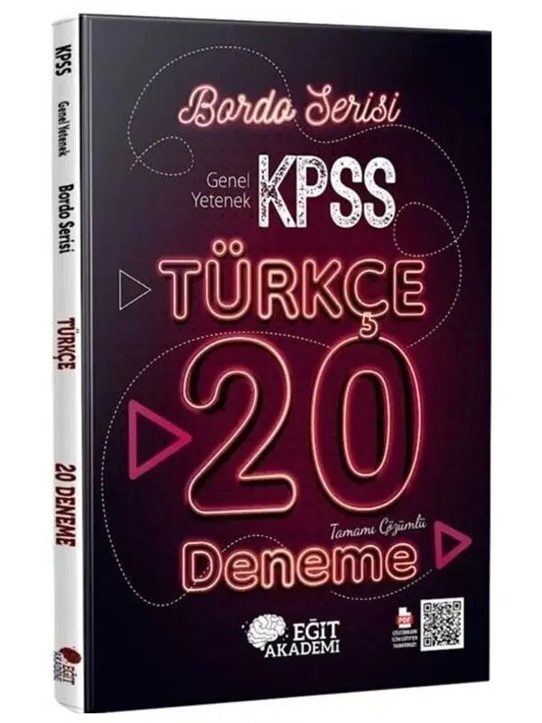 Eğit Akademi KPSS Türkçe Bordo 20 Deneme Çözümlü