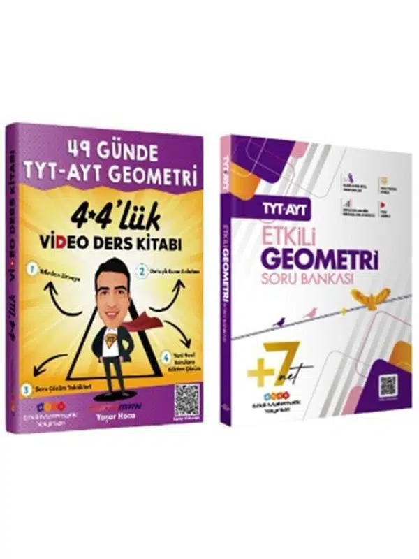 Etkili Matematik Yayınları TYT AYT Etkili Geometri Soru Bankası ve 49 Günde TYT AYT Geometri Video Ders Kitabı