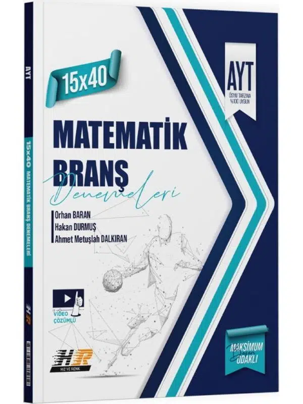 Hız ve Renk Yayınları AYT Matematik 15 x 40 Denemeleri