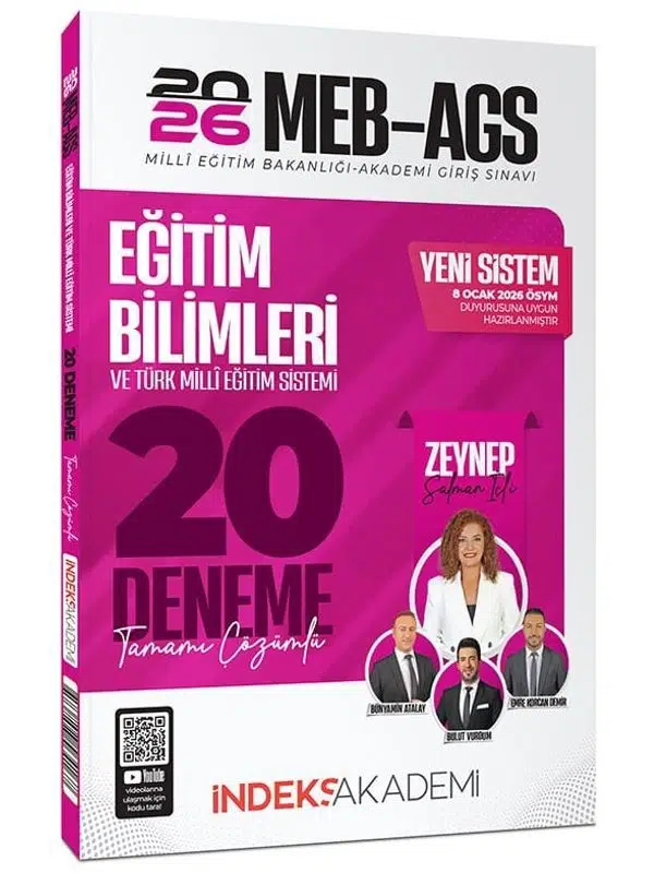İndeks 2026 MEB-AGS Eğitim Bilimleri ve Türk Milli Eğitim Sistemi 20 Deneme Çözümlü - Zeynep S.