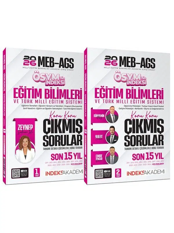 İndeks 2026 MEB-AGS Eğitim B ve Türk Milli Eğitim Sistemi ÖSYMnin İndeksi Çıkmış Sorular Son 15 Yıl Çözümlü Set