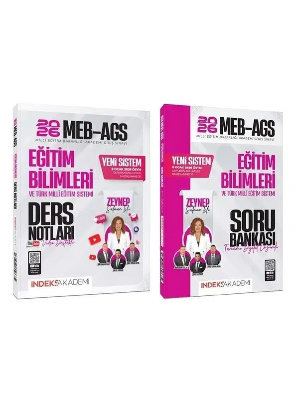 İndeks 2026 MEB-AGS Eğitim Bilimleri Video Ders Notları + Soru Bankası 2 li Set - Zeynep Salman İçli