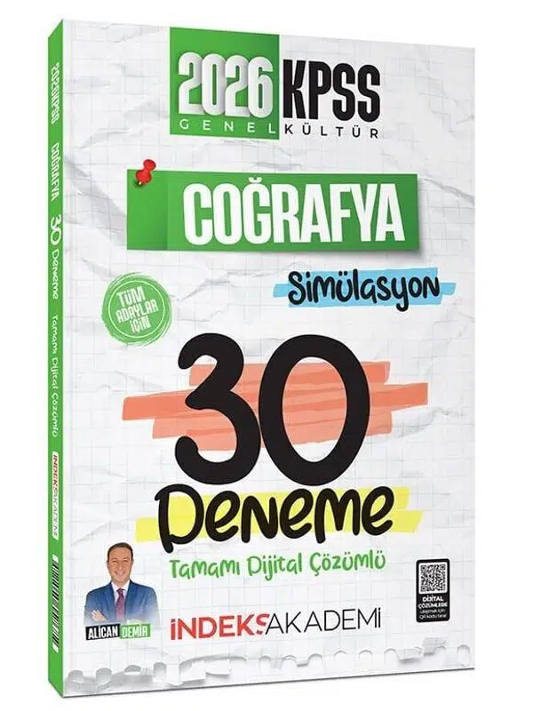 İndeks Akademi 2026 KPSS Coğrafya Simülasyon 30 Deneme Çözümlü - Alican Demir
