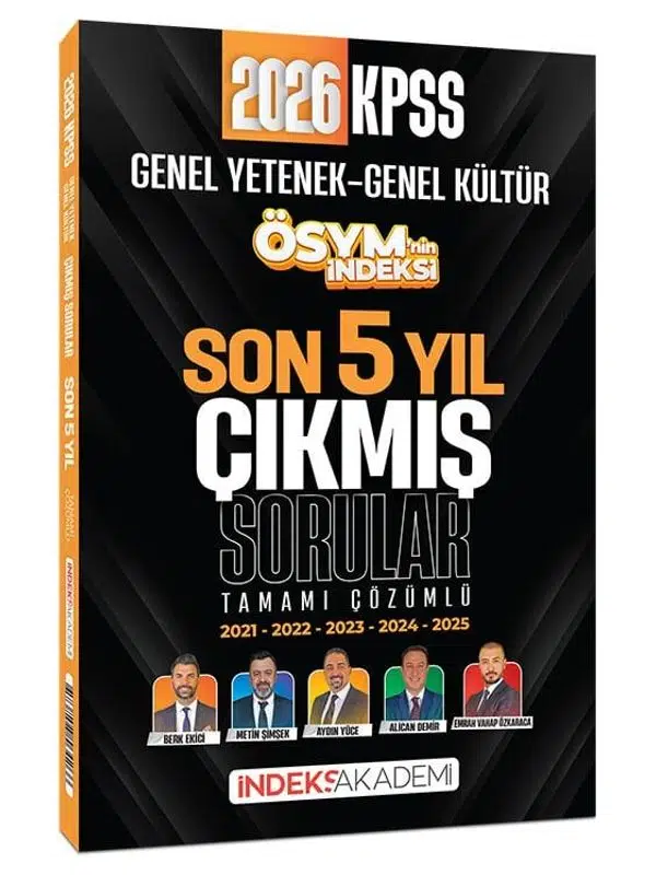 İndeks Akademi 2026 KPSS Genel Yetenek Genel Kültür ÖSYM nin İndeksi Çıkmış Sorular Son 5 Yıl Çözümlü