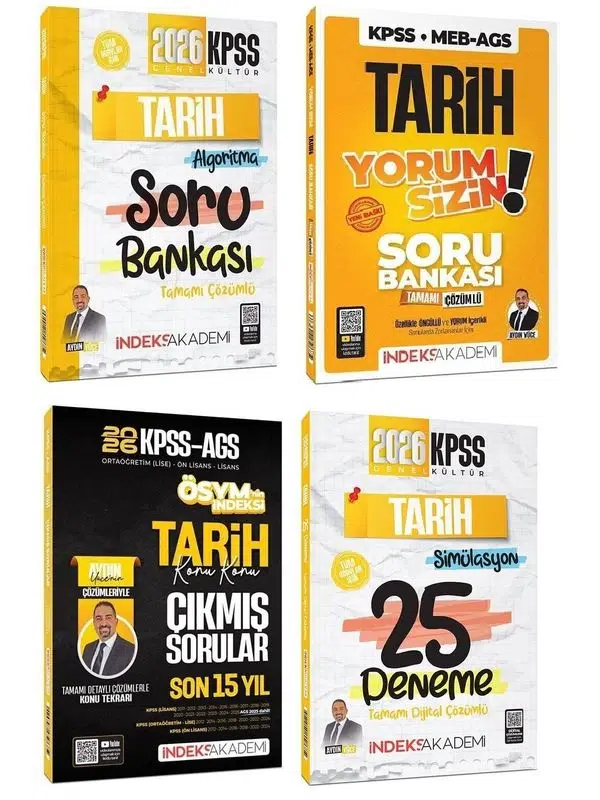 İndeks Akademi 2026 KPSS Tarih Sorun Yok Set - Aydın Yüce