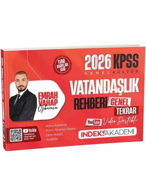 İndeks Akademi 2026 KPSS Vatandaşlık Rehberi Video Destekli Genel Tekrar