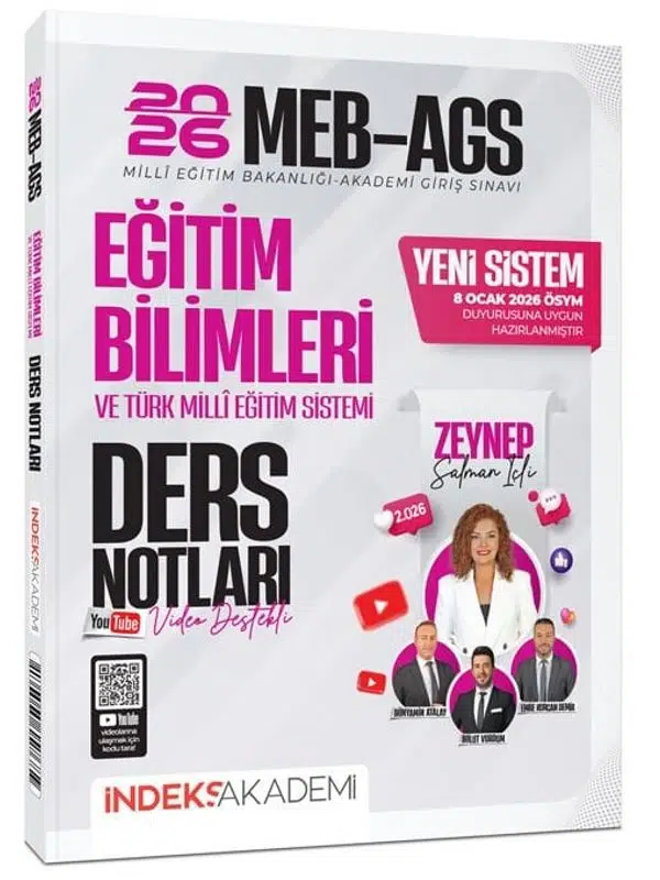 İndeks Akademi 2026 MEB-AGS Eğitim Bilimleri ve Türk Milli Eğitim Sistemi Video Ders Notları - Zeynep Salman İçli