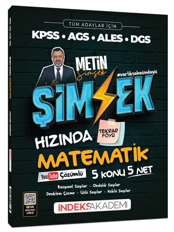 İndeks KPSS MEB-AGS ALES DGS Şimşek Hızında Matematik Tekrar Föyü Youtube Çözümlü -Metin Şimşek